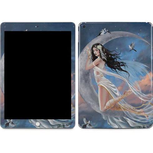 Fairy on Moon with Birds by Nene Thomas Apple iPad Skin