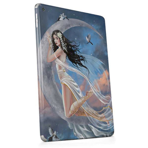 Fairy on Moon with Birds by Nene Thomas Apple iPad Skin