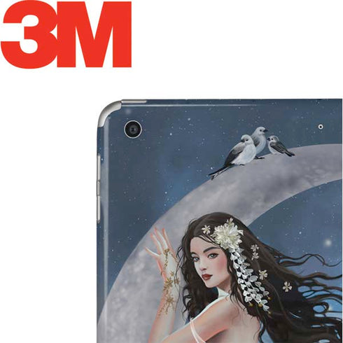 Fairy on Moon with Birds by Nene Thomas Apple iPad Skin