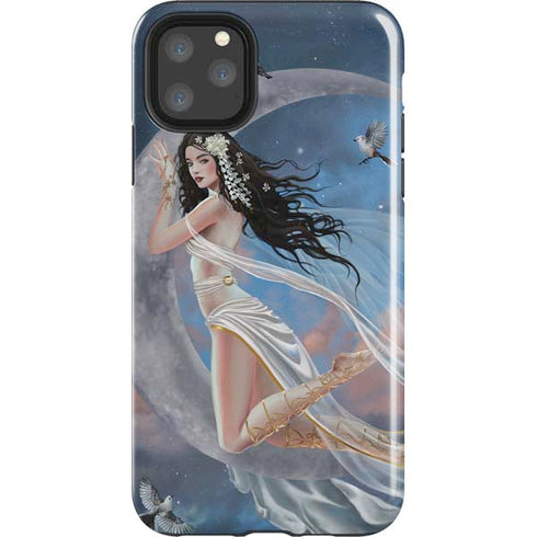 Fairy on Moon with Birds by Nene Thomas iPhone Cases
