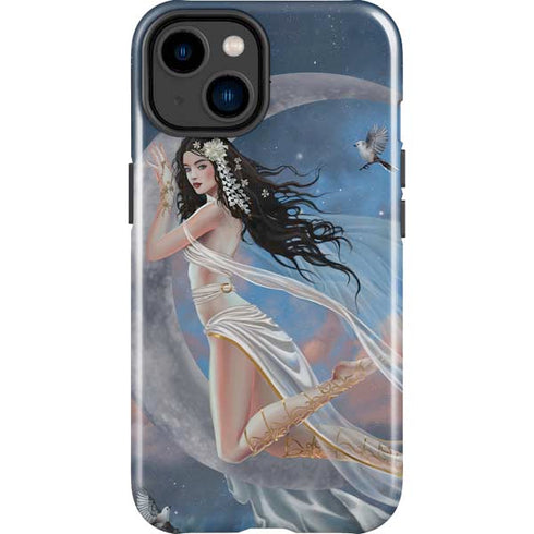 Fairy on Moon with Birds by Nene Thomas iPhone 15 Impact Case