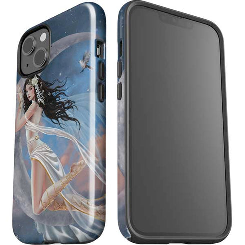 Fairy on Moon with Birds by Nene Thomas iPhone 15 Impact Case
