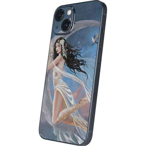 Fairy on Moon with Birds by Nene Thomas iPhone 15 Skin