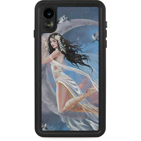 Fairy on Moon with Birds by Nene Thomas iPhone Cases