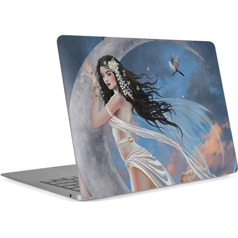Fairy on Moon with Birds by Nene Thomas Apple MacBook Air Skin