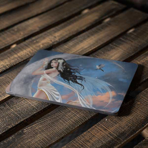 Fairy on Moon with Birds by Nene Thomas Apple MacBook Air Skin