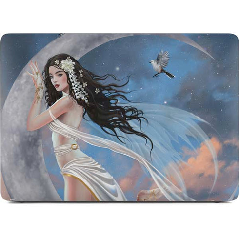 Fairy on Moon with Birds by Nene Thomas Apple MacBook Pro 16-inch Skin