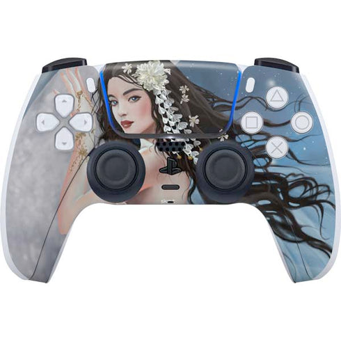 Fairy on Moon with Birds by Nene Thomas PlayStation PS5 Skins