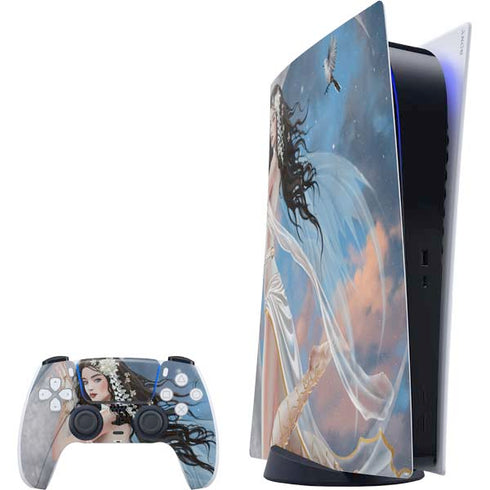 Fairy on Moon with Birds by Nene Thomas PlayStation PS5 Skins