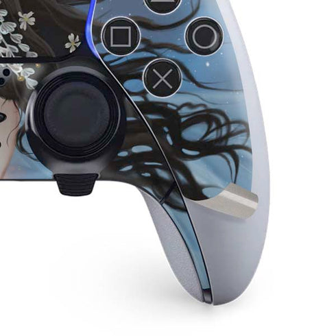 Fairy on Moon with Birds by Nene Thomas PS5 DualSense Edge Pro Controller Skin