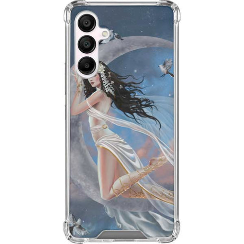 Fairy on Moon with Birds by Nene Thomas Galaxy A16 5G Clear Case