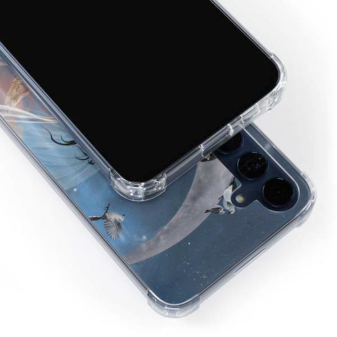 Fairy on Moon with Birds by Nene Thomas Galaxy A35 5G Clear Case