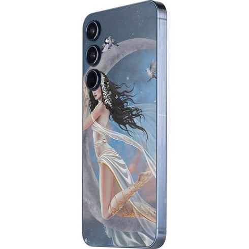 Fairy on Moon with Birds by Nene Thomas Galaxy A35 5G Skin