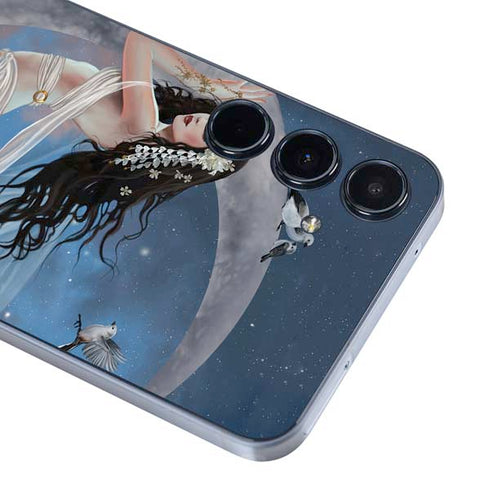 Fairy on Moon with Birds by Nene Thomas Galaxy A35 5G Skin