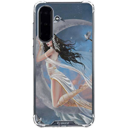 Fairy on Moon with Birds by Nene Thomas Galaxy A36 5G Clear Case