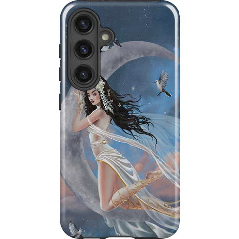 Fairy on Moon with Birds by Nene Thomas Galaxy S25 Impact Case
