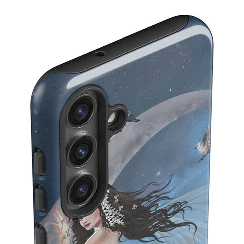 Fairy on Moon with Birds by Nene Thomas Galaxy S25 Impact Case