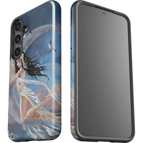 Fairy on Moon with Birds by Nene Thomas Galaxy S25 Impact Case