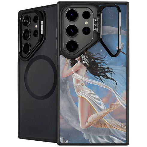 Fairy on Moon with Birds by Nene Thomas Galaxy Cases