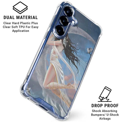 Fairy on Moon with Birds by Nene Thomas Galaxy S25 Plus Clear Case