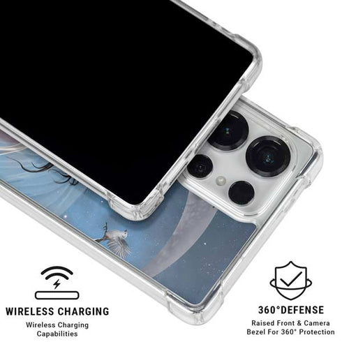 Fairy on Moon with Birds by Nene Thomas Galaxy S25 Ultra Clear Case