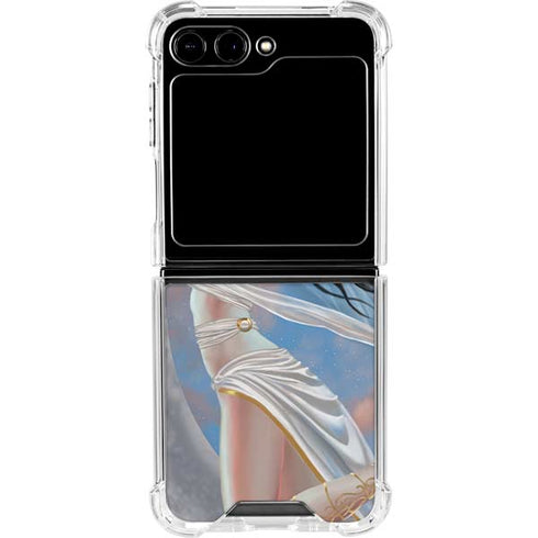 Fairy on Moon with Birds by Nene Thomas Galaxy Z Flip6 Clear Case