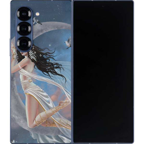 Fairy on Moon with Birds by Nene Thomas Galaxy Z Fold6 Skin