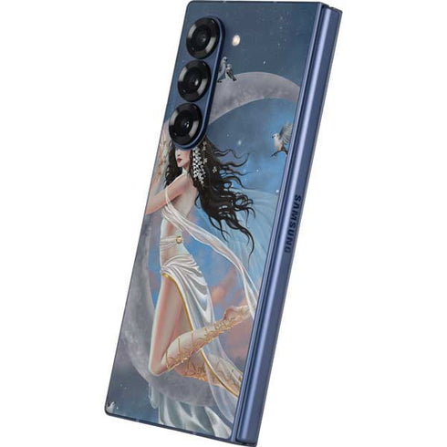 Fairy on Moon with Birds by Nene Thomas Galaxy Z Fold6 Skin