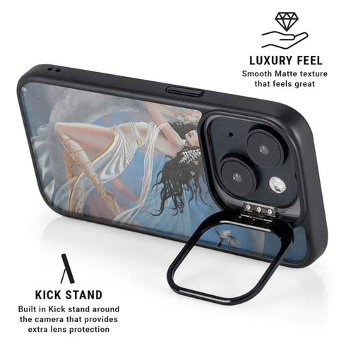 Fairy on Moon with Birds by Nene Thomas iPhone 14 Kickstand Case