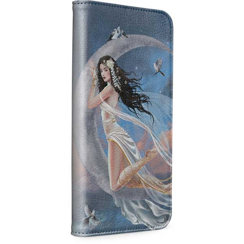 Fairy on Moon with Birds by Nene Thomas iPhone 14 Pro Folio Case