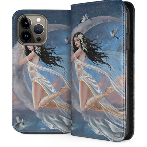 Fairy on Moon with Birds by Nene Thomas iPhone 14 Pro Max Folio Case