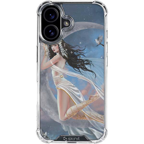 Fairy on Moon with Birds by Nene Thomas iPhone 16 Clear Case