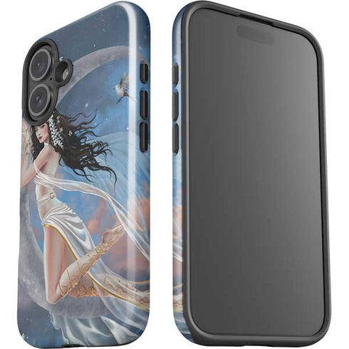 Fairy on Moon with Birds by Nene Thomas iPhone 16 Plus Impact Case