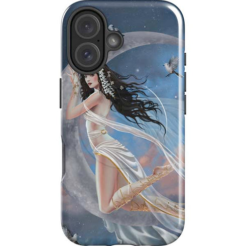 Fairy on Moon with Birds by Nene Thomas iPhone 16 Plus Magsafe Impact Case