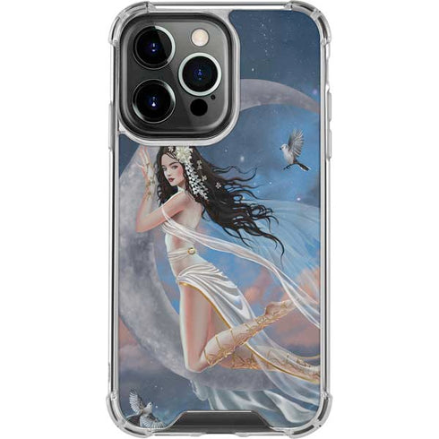 Fairy on Moon with Birds by Nene Thomas iPhone 16 Pro Clear Case