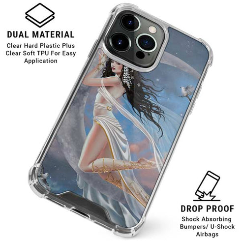 Fairy on Moon with Birds by Nene Thomas iPhone 16 Pro Clear Case