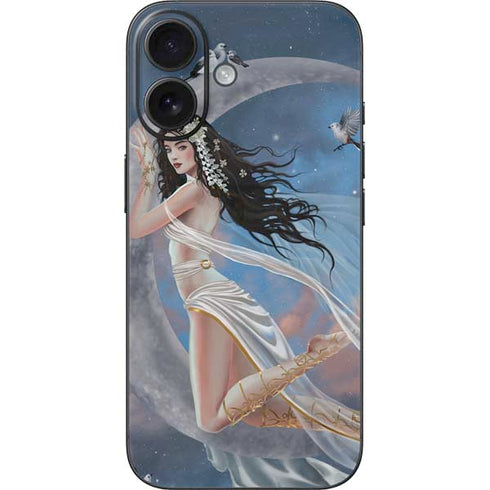 Fairy on Moon with Birds by Nene Thomas iPhone 16 Skin