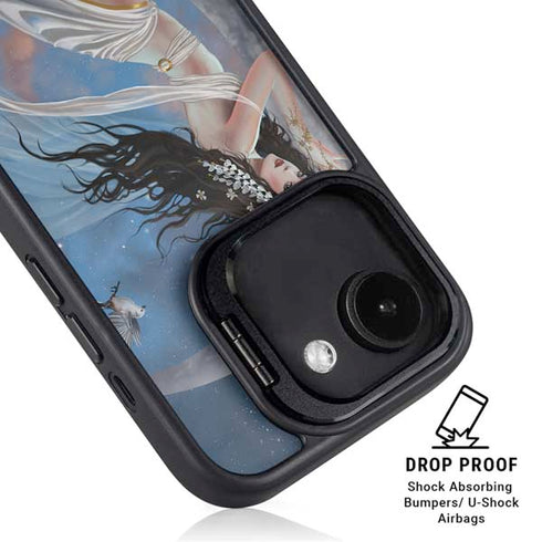 Fairy on Moon with Birds by Nene Thomas iPhone 16e Kickstand Case