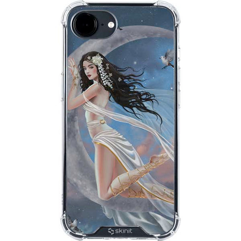 Fairy on Moon with Birds by Nene Thomas iPhone 16e Clear Case