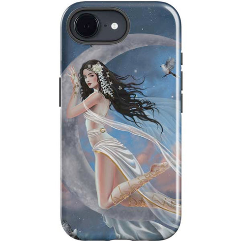Fairy on Moon with Birds by Nene Thomas iPhone 16e Impact Case