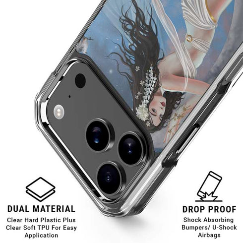 Fairy on Moon with Birds by Nene Thomas iPhone 18 Pro Clear Case