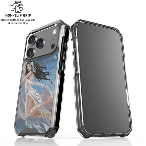 Fairy on Moon with Birds by Nene Thomas iPhone 18 Pro Clear Case