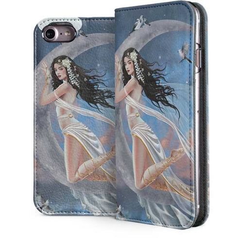 Fairy on Moon with Birds by Nene Thomas iPhone 7 Folio Case