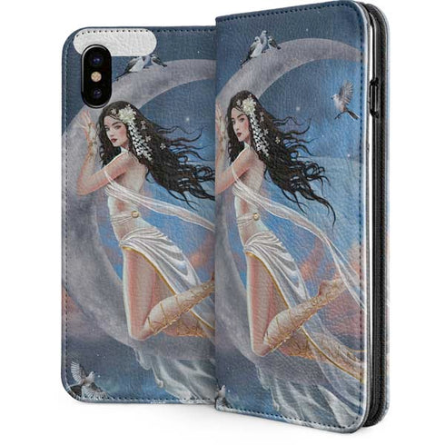 Fairy on Moon with Birds by Nene Thomas iPhone 8 Folio Case