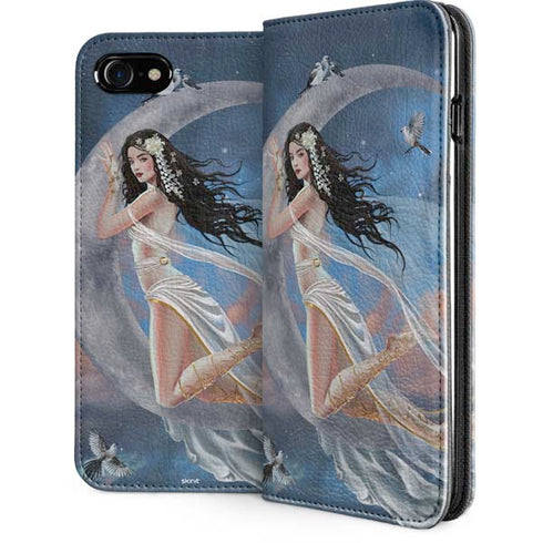 Fairy on Moon with Birds by Nene Thomas iPhone Cases