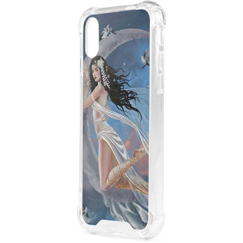 Fairy on Moon with Birds by Nene Thomas iPhone XS Clear Case