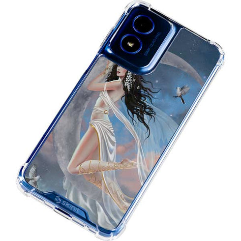 Fairy on Moon with Birds by Nene Thomas Moto G Play 4G (2024) Clear Case