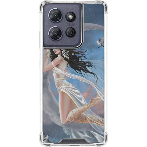 Fairy on Moon with Birds by Nene Thomas Moto G Play 5G (2025) Clear Case