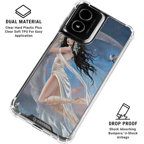 Fairy on Moon with Birds by Nene Thomas Moto G Power 5G (2024) Clear Case