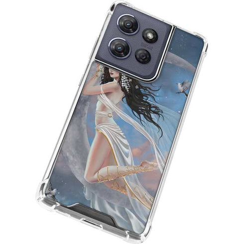Fairy on Moon with Birds by Nene Thomas Moto G Power 5G (2025) Clear Case